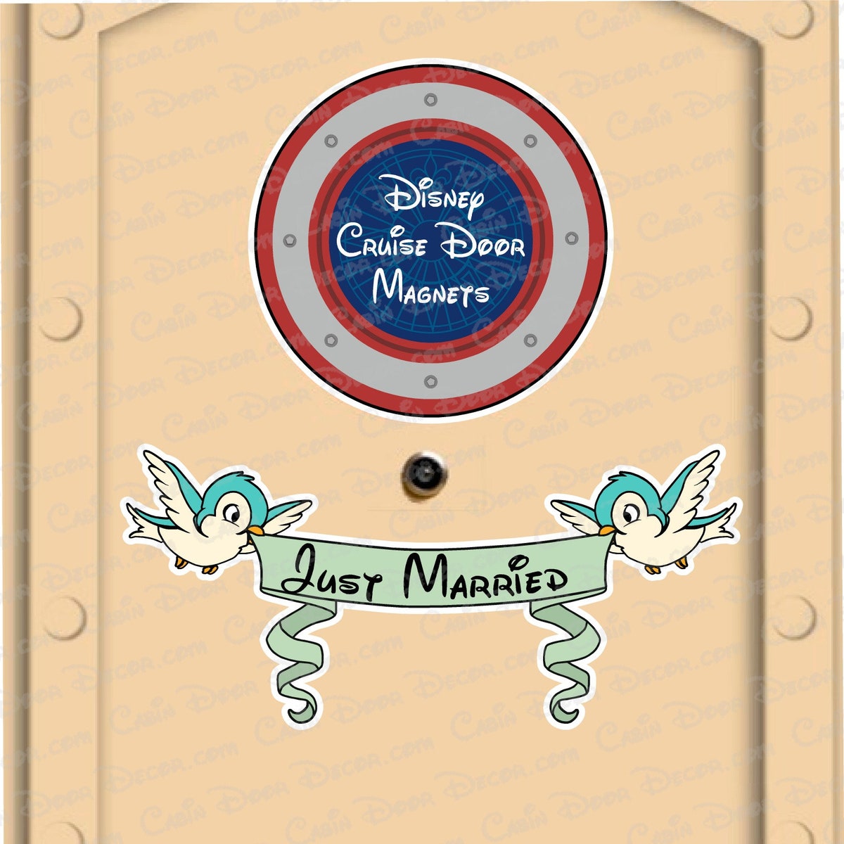 Disney Cruise Door Magnets Just Married Banner With Birds From Snow White Real Magnets, Will Stick Right to Door - Stronger Magnet Material - Etsy