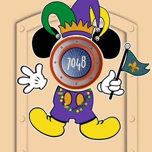 Disney Cruise Door Magnet Mardi Gras Mickey Mouse Made from Magnetic Sheeting, Not laminated paper image 2