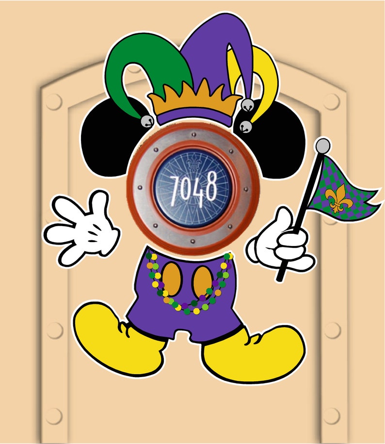 Disney Cruise Door Magnet Mardi Gras Mickey Mouse Made from Magnetic Sheeting, Not laminated paper image 2