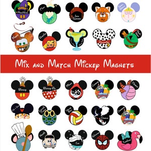 Mickey and Minnie Mix and Match Disney Mickey Ears Custom Magnets for Disney Cruise Door ~ Choose your character and size