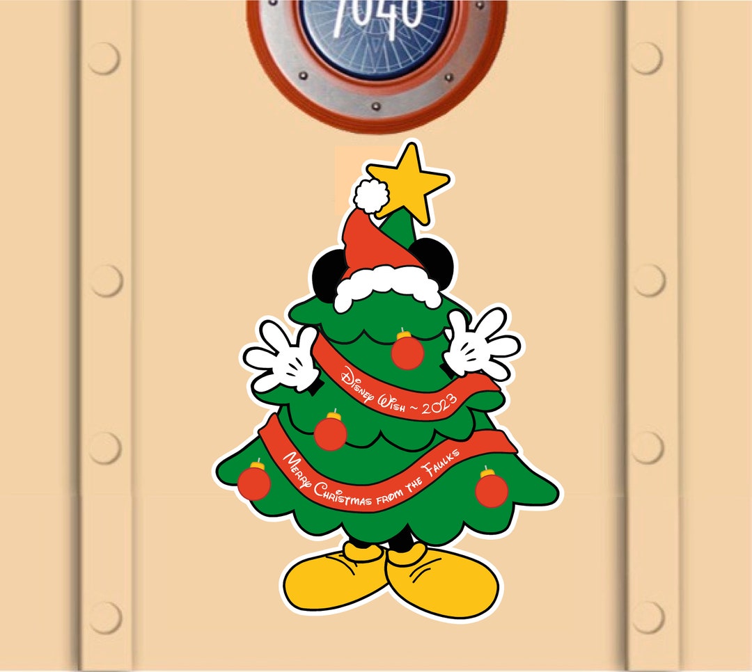 Disney Cruise Christmas Tree With Personalized Ribbons. This is