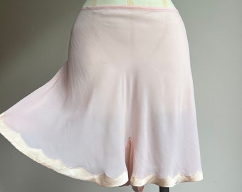 Exquisite 1920s Tap Pants | Pink Sheer Silk Satin Scalloped Hems | Knickers Shorts | Ladies Antique Vintage Clothing Lingerie 27" - 28"