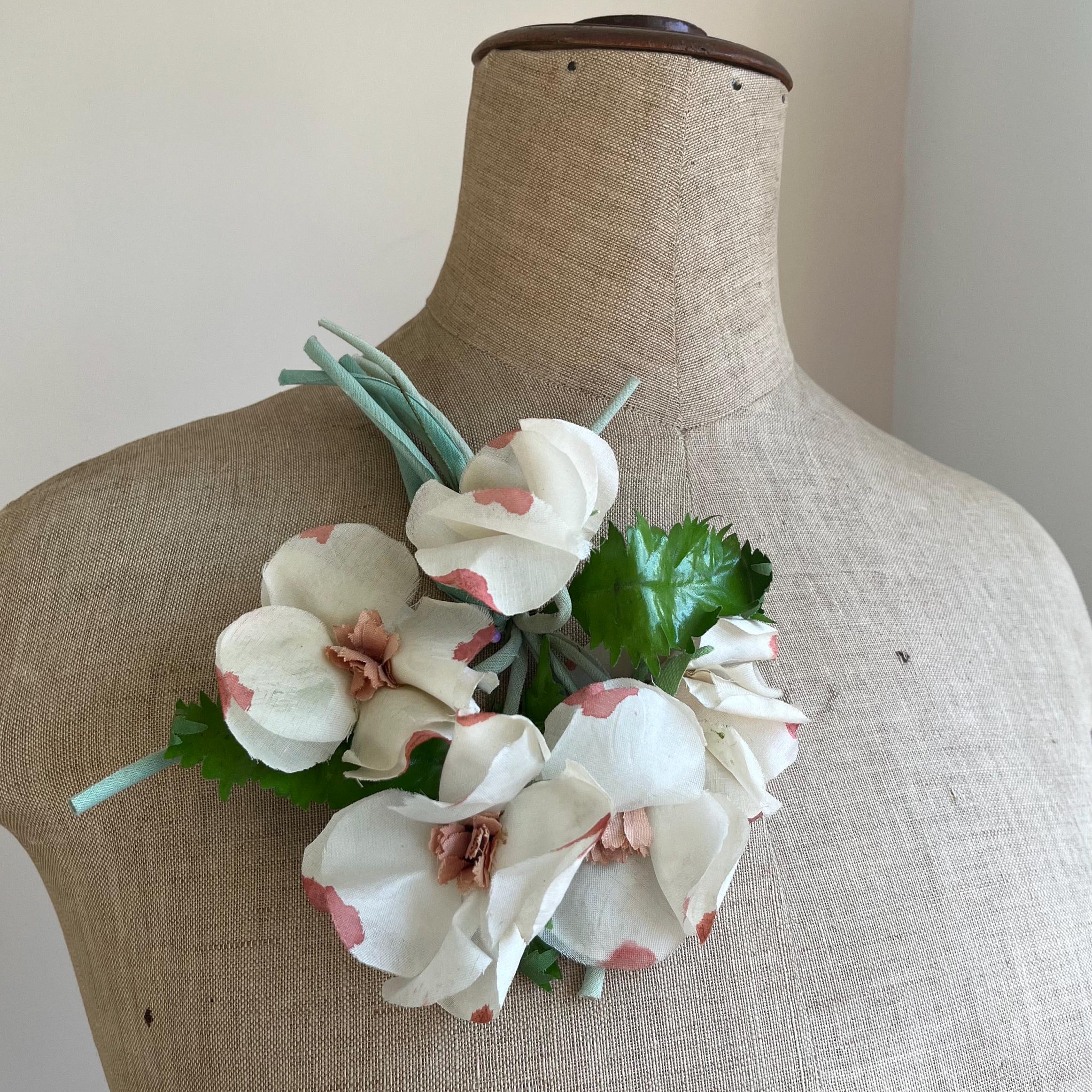 Vintage Corsage | Hand Painted Flower Spray | Millinery Hat Dress