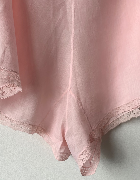 Original 1920s Soft Pink Embroidered Tap Pants Sh… - image 6