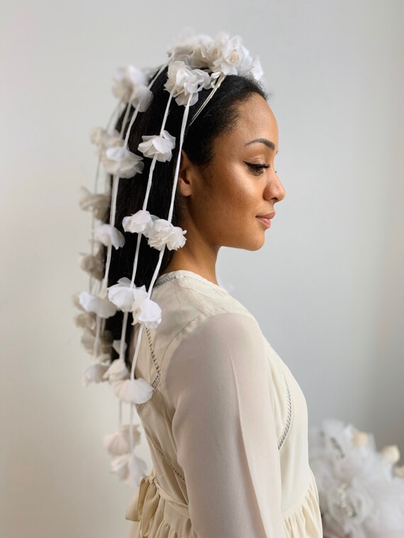 1950's-1960's Tiara Flower Veil Headdress Crown Br