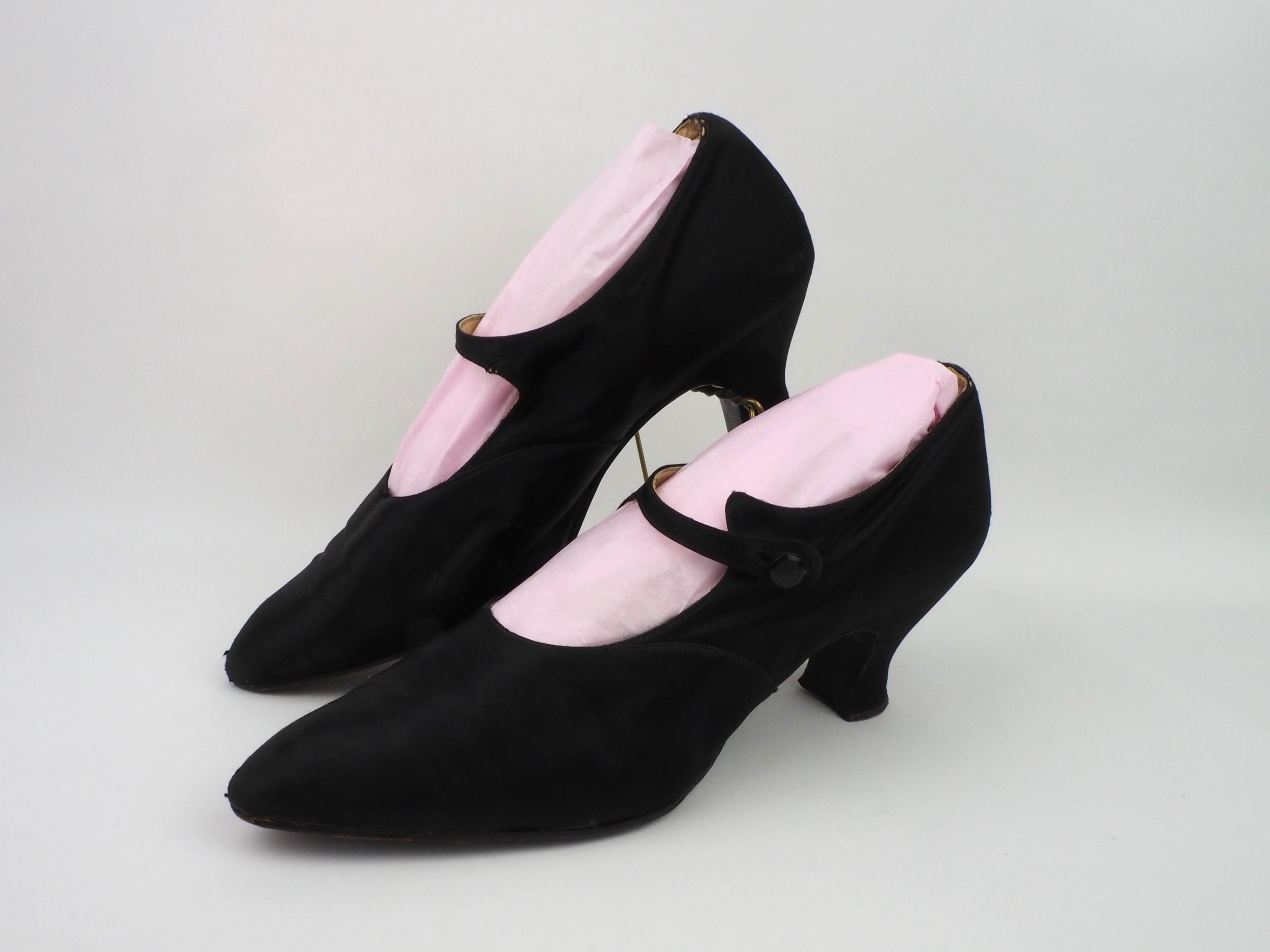 Mary Jane Shoes 192s Flapper Shoes 1920s Mary Jane Shoes Black