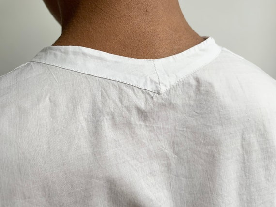 Edwardian White Cotton Blouse Button Down Shirt T… - image 5
