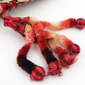 19th Century Reticule | Ornate Ombré Chenille Silk Tassels Red Wool ...