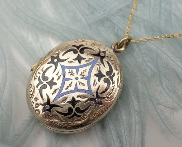 Large antique Victorian era silver photo locket with “M” letter monogram  For Sale at 1stDibs