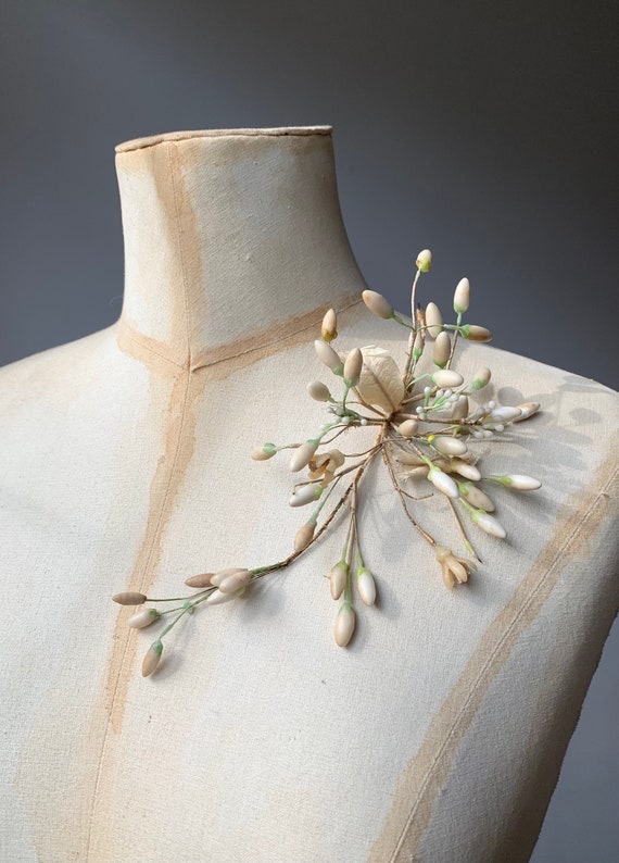 1920s Wax Flower Corsage | Orange Blossom Waxed Bu