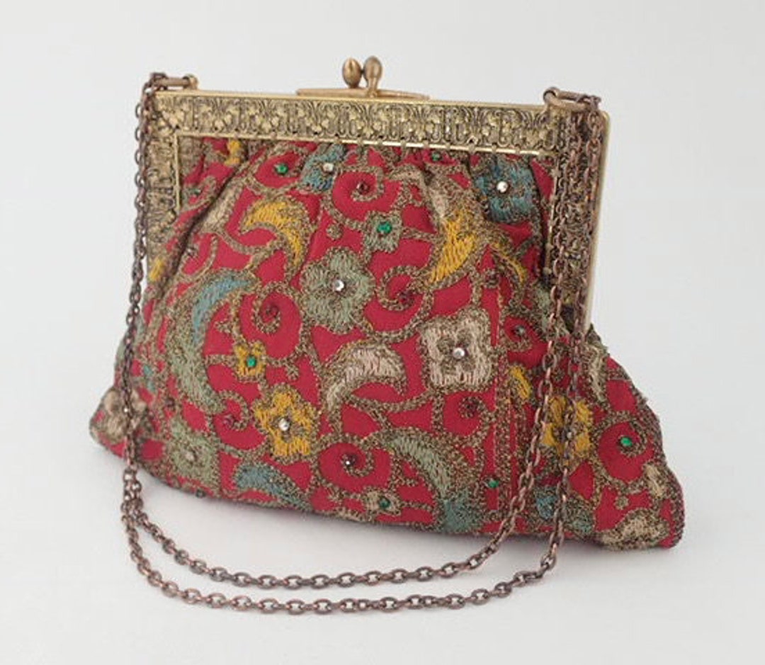 Antique Vintage Beaded Embroidered Purse 1920s Flapper -  UK in 2023