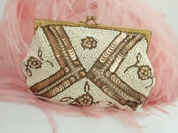 UBORSE Women's Embroidered Beaded Sequin Evening Clutch Large Wedding Party  Purse Vintage Bags