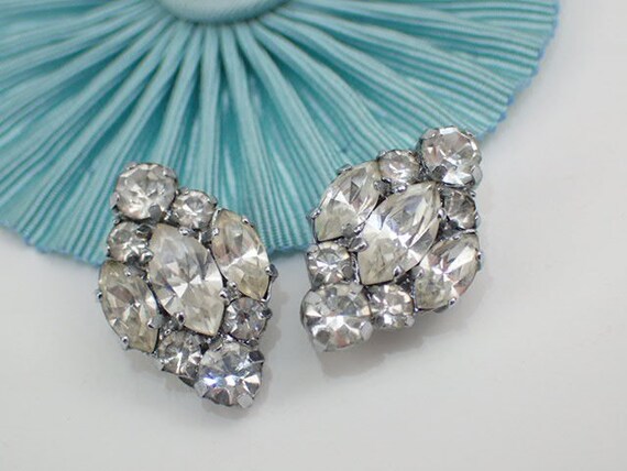 Long Art deco vintage diamante flower necklace with ajustable chain fastener wedding prom party birthday bridesmaid comes in pretty gift