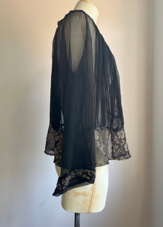 1930s Lamé Lace & Silk Chiffon Jacket | Pleats Lo… - image 10