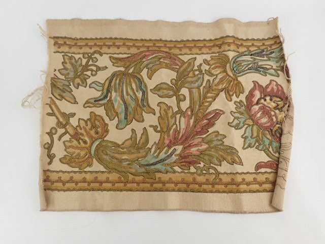 Beautiful Antique Hand Painted Woven Silk Metallic Thread | Etsy