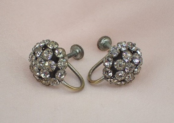 Original 1920s- 1930s Sparkly Paste Stone Earring… - image 3