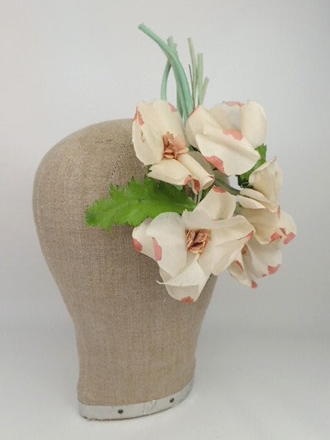 Vintage Corsage | Hand Painted Flower Spray | Millinery Hat Dress
