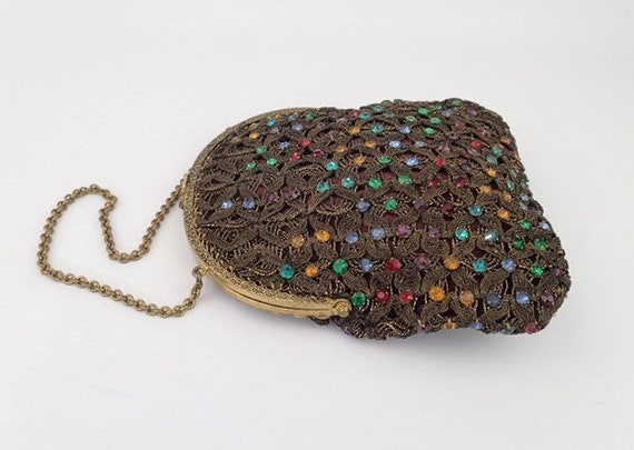 1930s Jewel Evening Bag | Sparkly Rhinestones Red… - image 10