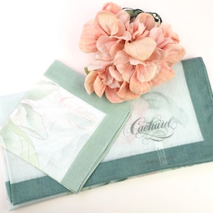 1980s Cacharel Anais Anais Handkerchief & Scarf | Cotton Hankie Square Floral | Vintage Hankie Accessories | French Parfum Perfume Gift