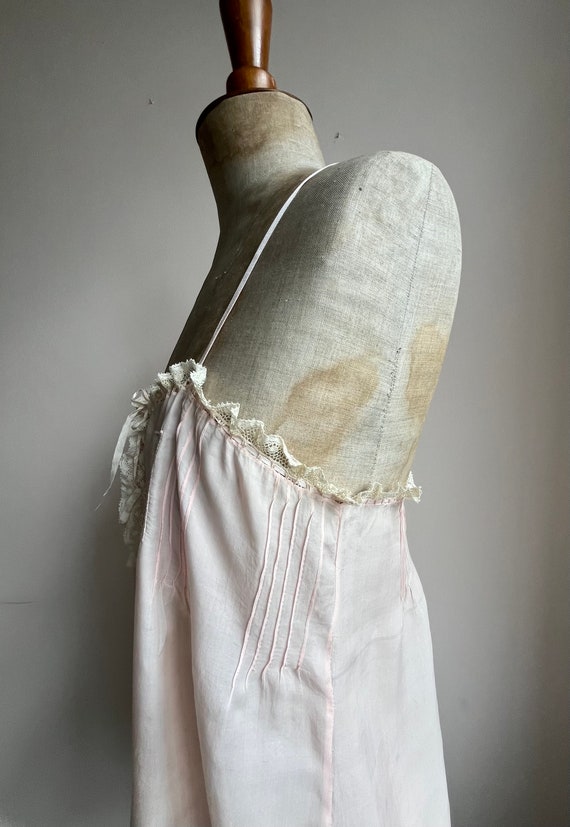 1920s Pink Silk Chemise | Dainty Lace Pin Tucks |… - image 8