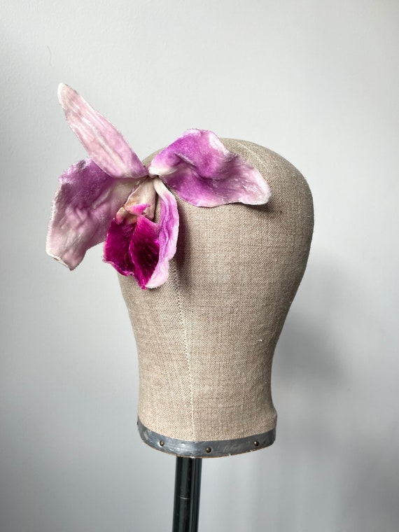 1930s Orchid Corsage | Pink Ombré Velvet Petals | 