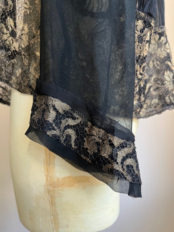 1930s Lamé Lace & Silk Chiffon Jacket | Pleats Lo… - image 3