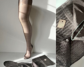 Unworn 1930s Seamed Stockings | Dainty Chevron Patterned | Vintage Antique Art Deco | Hosiery Hose Lingerie Undergarments | Marshall Field