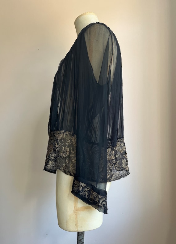 1930s Lamé Lace & Silk Chiffon Jacket | Pleats Lo… - image 7