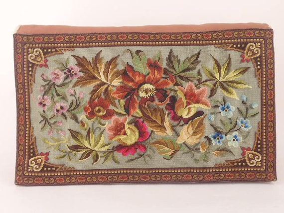 1930s Clutch Bag | Fine Petit Point Floral Embroi… - image 6