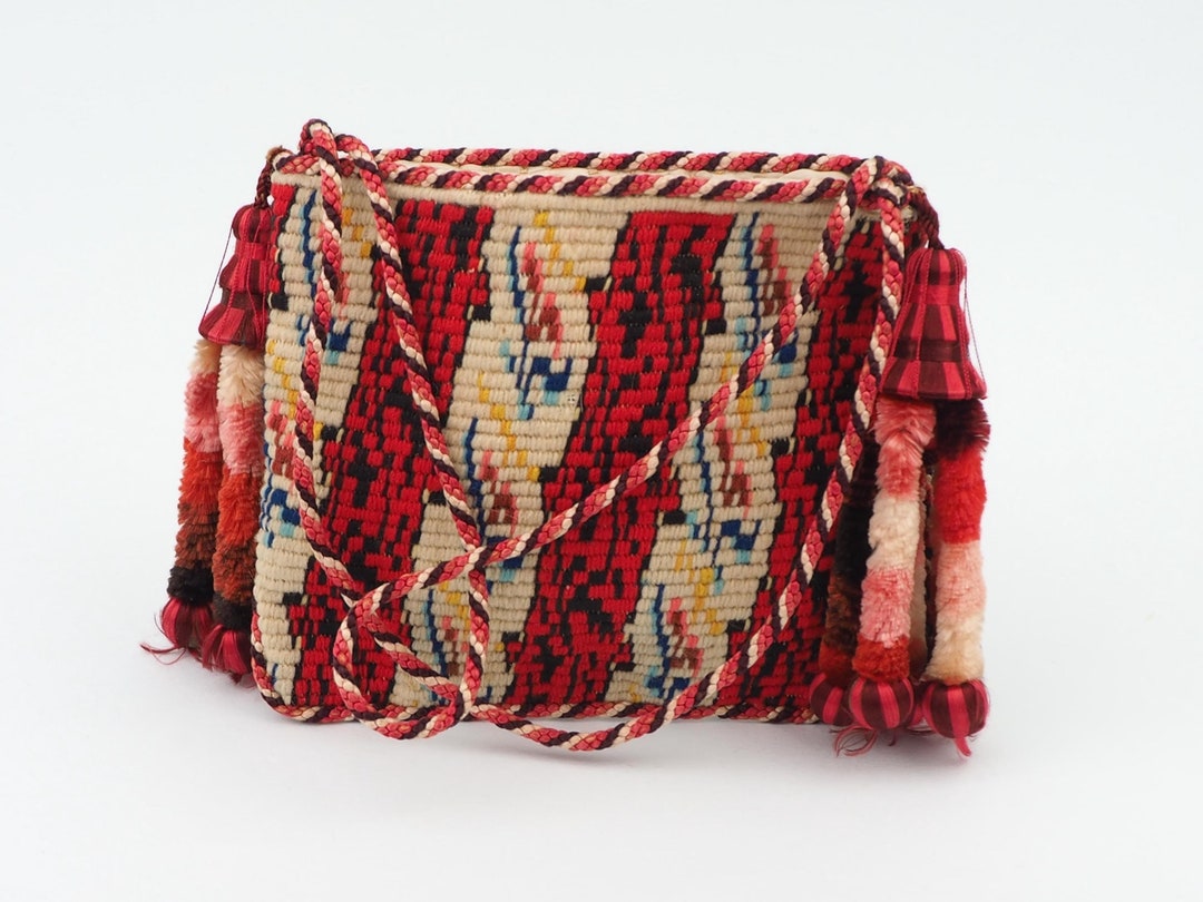 19th Century Reticule | Ornate Ombré Chenille Silk Tassels Red Wool ...