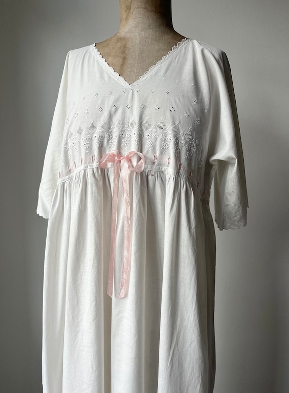 Chemise de nuit edouardienne Ruban Broderie Anglaise Dentelle Fronce Coton Blanc Lingerie antique Chemise de nuit Vetements de nuit Grande Etsy Canada