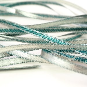 1920s 3mm Metallic Silver Ribbon | Trimming Trim Embellishment Tiny | Antique Haberdashery Sewing Costuming Dressmaking Furnishings | 100cm