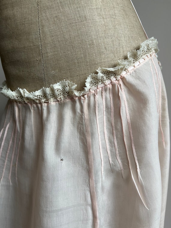 1920s Pink Silk Chemise | Dainty Lace Pin Tucks |… - image 9