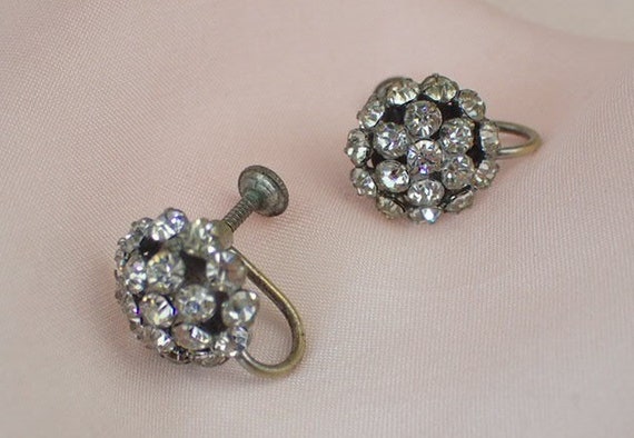 Original 1920s- 1930s Sparkly Paste Stone Earring… - image 2