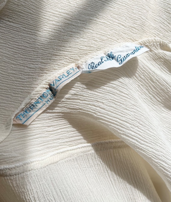 Vintage Pale Cream Silk Chiffon & Lace Tap Pants … - image 8