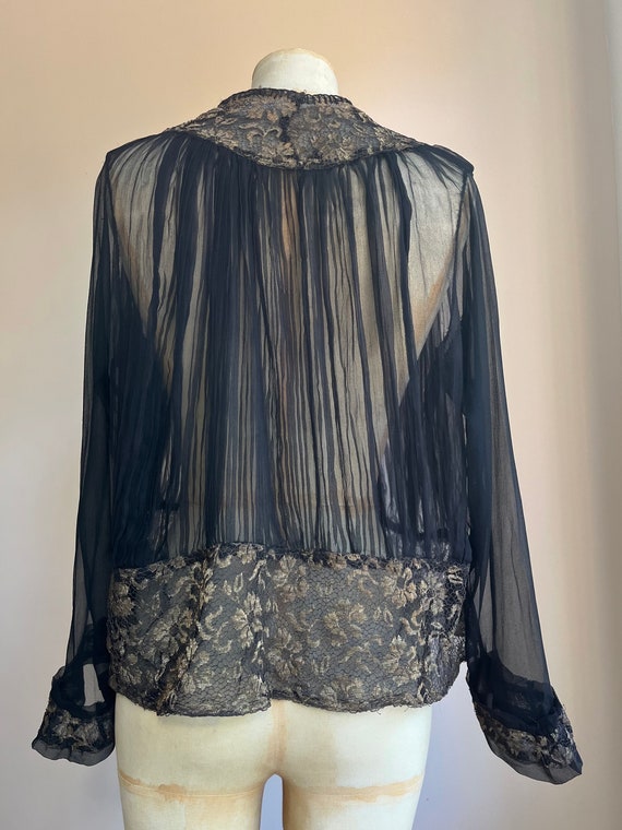 1930s Lamé Lace & Silk Chiffon Jacket | Pleats Lo… - image 8