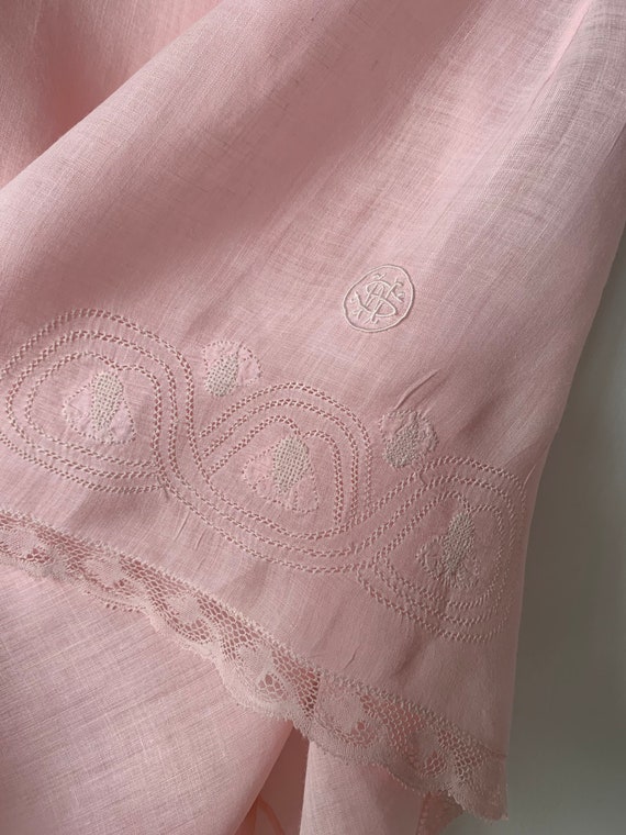 Original 1920s Soft Pink Embroidered Tap Pants Sh… - image 5