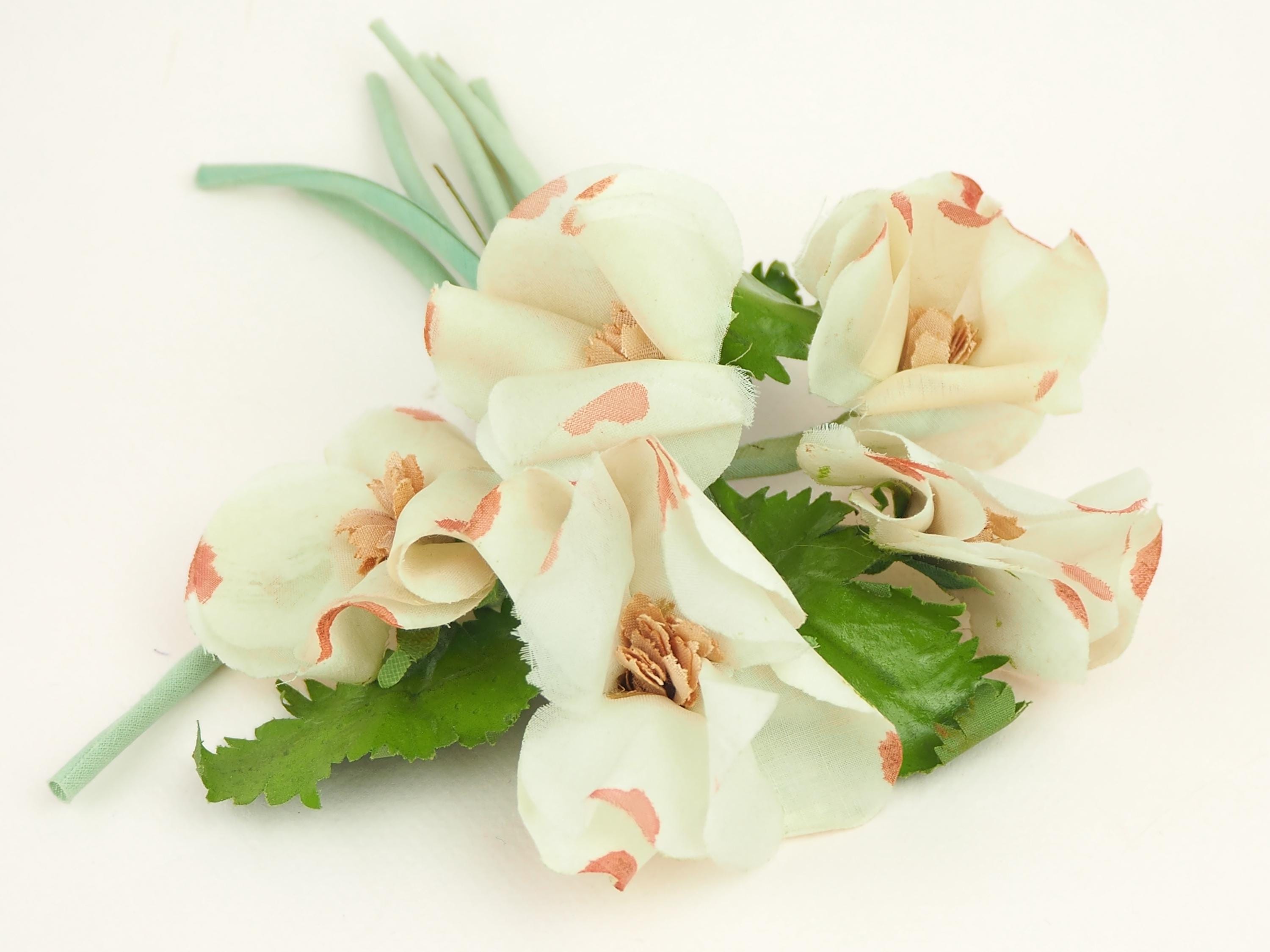 Vintage Corsage | Hand Painted Flower Spray | Millinery Hat Dress