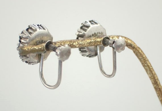 Larger 1920s- 1930s Daisy Paste Earrings Screw Ba… - image 4