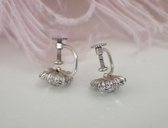 1920s Dainty Square Earrings | Sparkly Paste Ston… - image 3