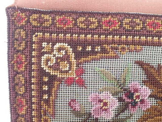 1930s Clutch Bag | Fine Petit Point Floral Embroi… - image 3