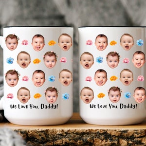 Personalisierte Baby-Gesichter-Tasse, personalisierte Baby-Gesichter-Tasse, Tasse für Papa / Opa, Vatertagsgeschenk, Geburtstagsgeschenk, lustige Geschenkideen, Weihnachtsgeschenk