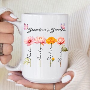 Customized Grandma&#39;s Garden Coffee Mug, Gift for Grandma, Mom, Nana, Gigi, Gift From Grandkids, Mother&#39;s Day Gift, Holiday&#39;s Gift
