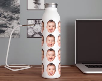 Personalized Face 20oz Water Bottle, Custom Face Water Bottle, Gifts for Her/Him, Birthday Gift, Christmas Gift, Gift For Mom/Dad
