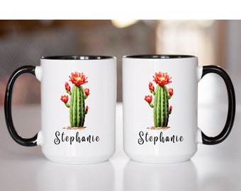 Cactus Coffee Mug, Custom Cactus Name Mug, Cactus Lover Gift, Personalized Cactus Mug, Funny Gift Ideas, Birthday Gift