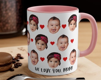 Custom Baby And Dog Face Coffee Mug, Personalized Face Mug, Father's Day Gift, Mother's Day Gift, Birthday Gift for Dad/Mom, Funny Gift Idea