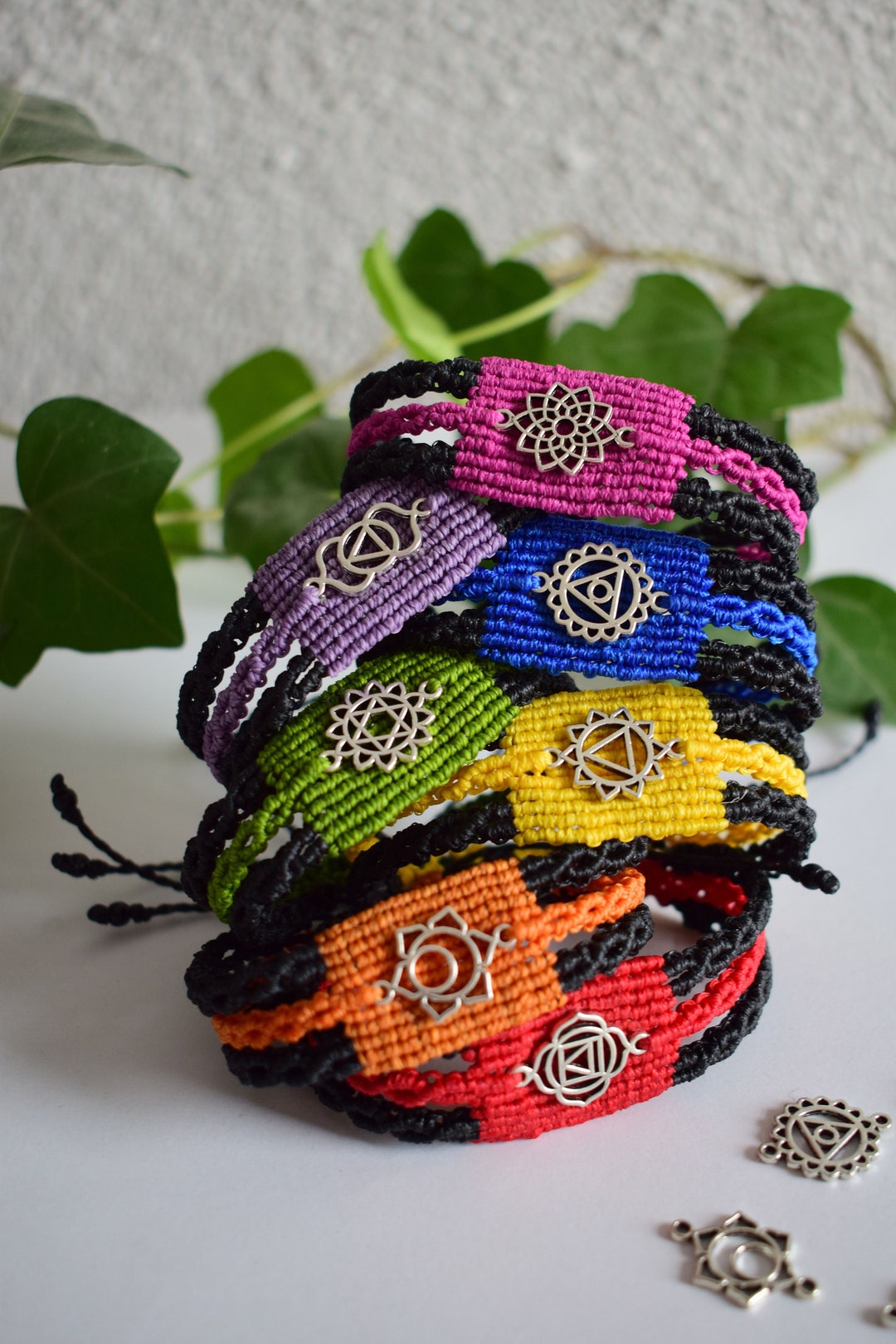 7 Chakra Bracelets Macrame Bracelets Chakra Jewelry - Etsy