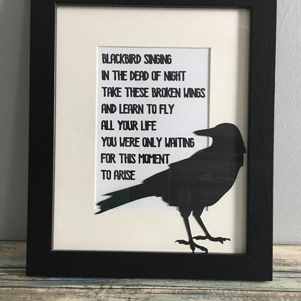 Beatles Blackbird Lyrics Print ~ Beatles Art ~ Framed Beatles Poster ~