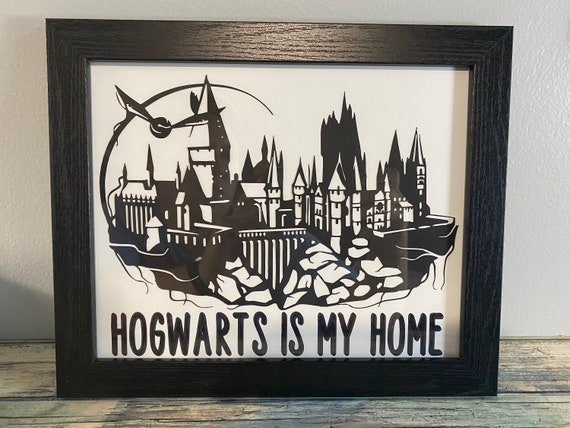 Hogwards is my home harry potter art print Wall decor hand made mix media