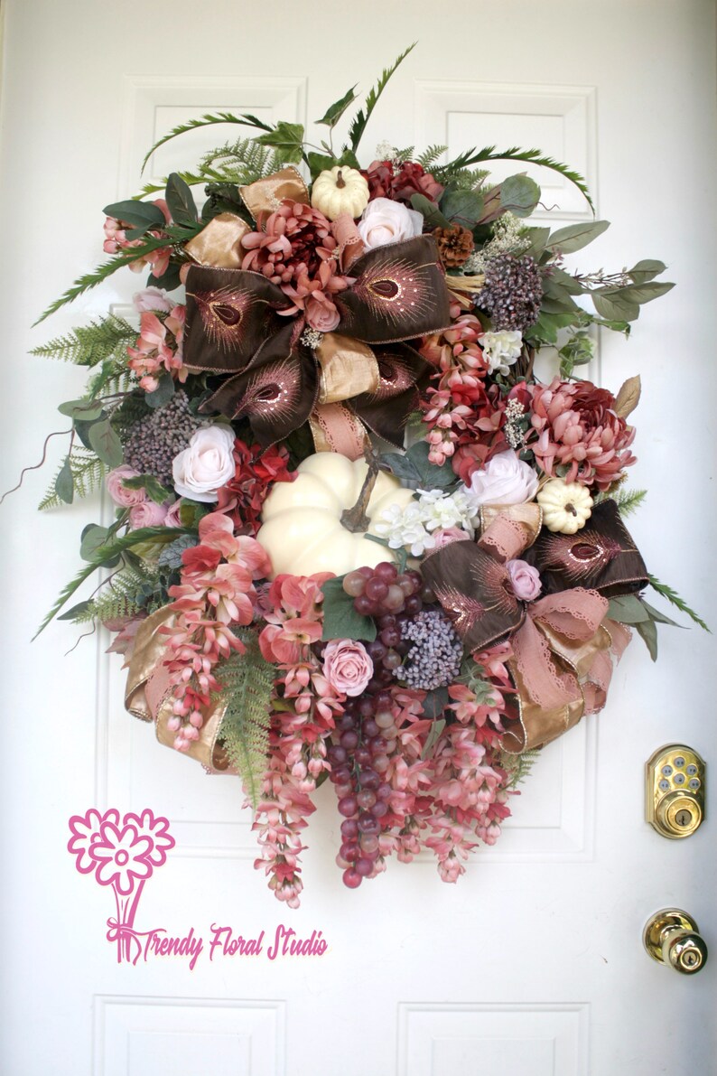 Fall Floral Wreath Thanksgiving Wreath Victorian Pink Fall Wreath Fall Wreath White Pumpkin Wreath Wisteria Fall Wreath Harvest Wreath Wreaths Wreaths Door Hangers Gkjwonosari Com